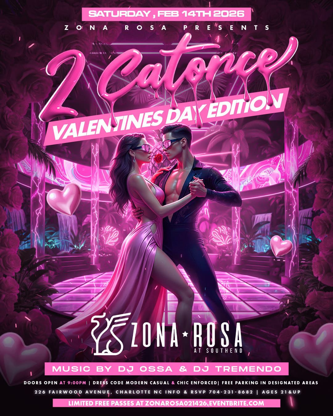 Sabados Tropicales Saturday party flyer at Zona Rosa Charlotte, NC